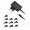 Alimentatore qoltec 52414 per laptop universal 65w + set di 10 spine