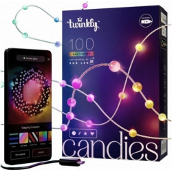 Stringa di luce twinkly candies 100 led usb-c bluetooth/wi-fi