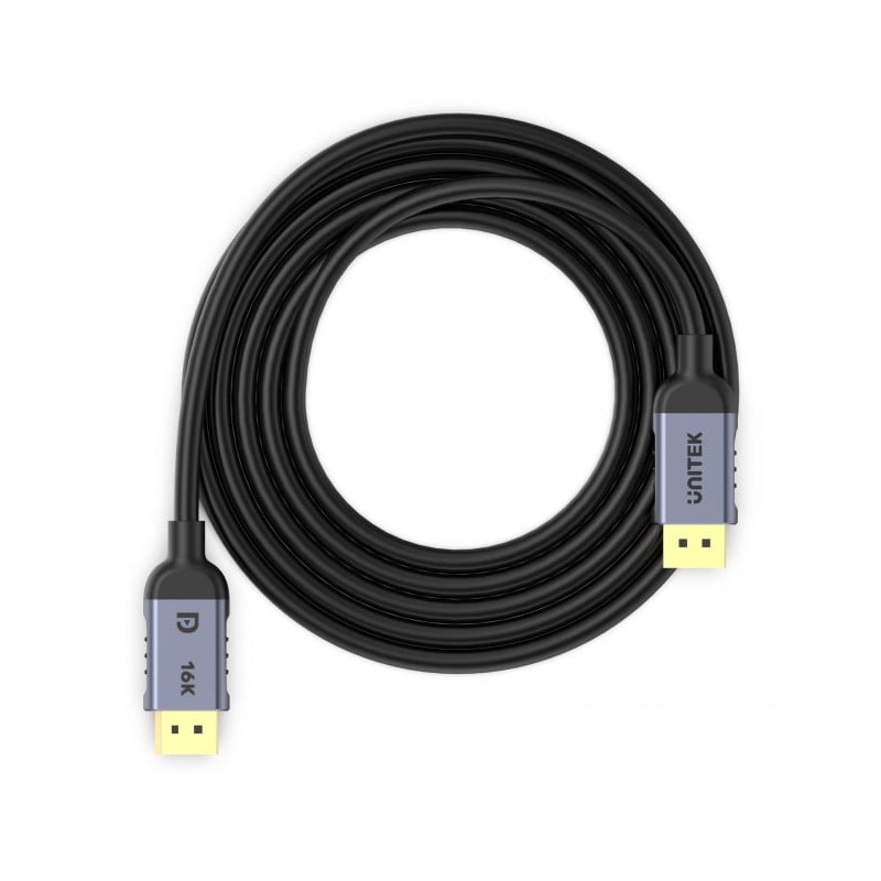 Cavo displayport 2.1 unitek da 8k a 120hz m/m 1.5m nero/argento [c1626gy01-1.5m]