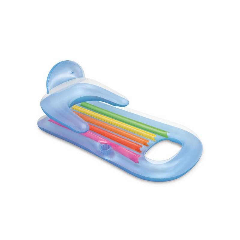 Poltrona gonfiabile intex king kool 160x85cm argento perlato/blu