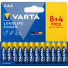 Pile alcalina varta longlife power aaa pack 12 (8+4) [var]