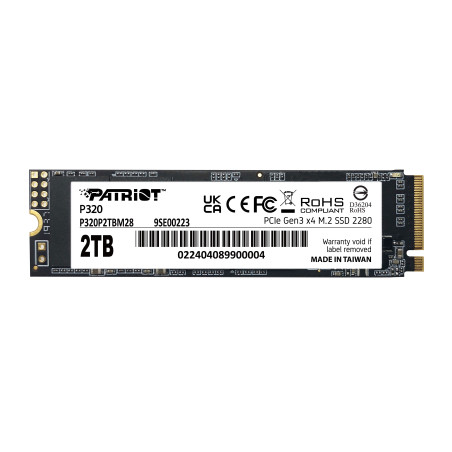Ssd 2tb patriot p320 m.2280 pci-e r/w 3000/2200mb/s [p320p2tbm28]