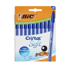 Set di penne a sfera bic cristal soft 516357 1.2mm blu 10pz [516357]