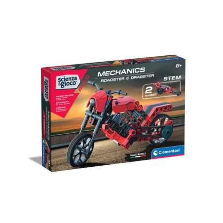Set di costruzioni clementoni 19333 scienza e gioco: roadster e dragster
