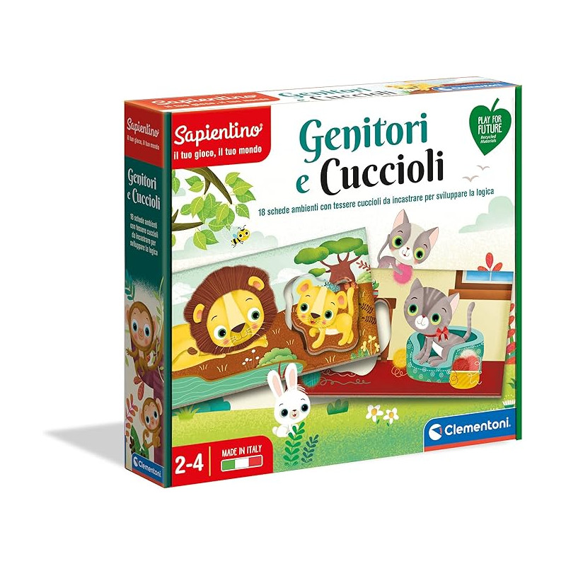 Gioco educativo clementoni 16376 sapientino: genitori e cuccioli