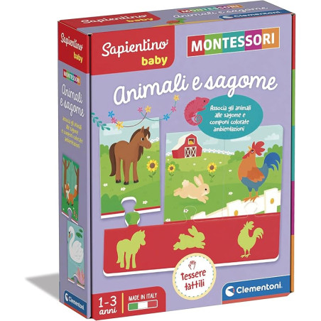 Gioco educativo clementoni 16408 sapientino baby montessori: animali