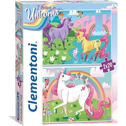 Puzzle clementoni 24754 unicorni 2x20pz multicolore [24754]