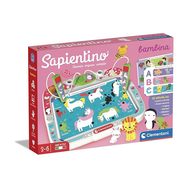 gioco educativo interattivo clementoni 16385 sapientino bambina multicolore