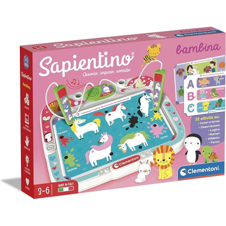 gioco educativo interattivo clementoni 16385 sapientino bambina multicolore