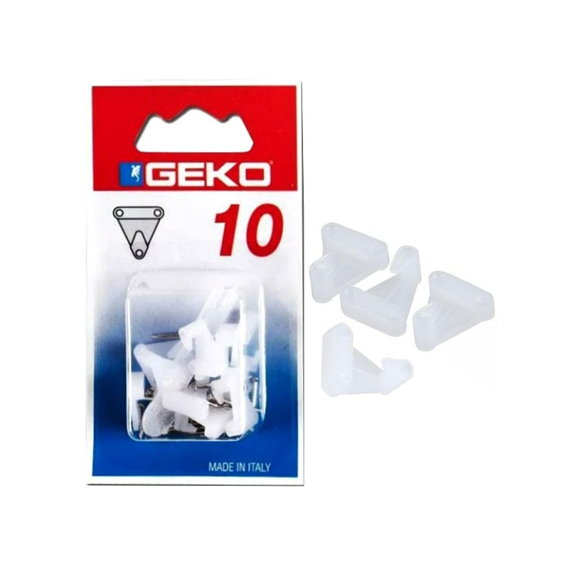Gancio sostegno quadri geko nylon 3 chiodini bianco 10pz [550/4]