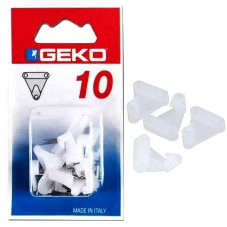 Gancio sostegno quadri geko nylon 3 chiodini bianco 10pz [550/4]
