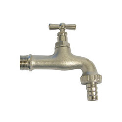 Rubinetto ottone nichelato vite 1/2" portagomma 3/4" [rastelli