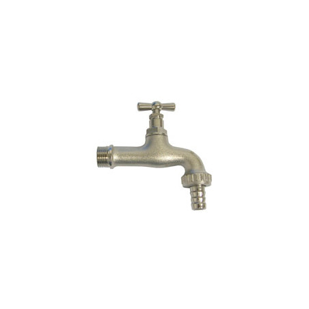 Rubinetto ottone nichelato vite 3/4" portagomma 1" [rastelli