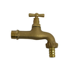 Rubinetto ottone sabbiato vite 1/2" portagomma 3/4" [rastelli