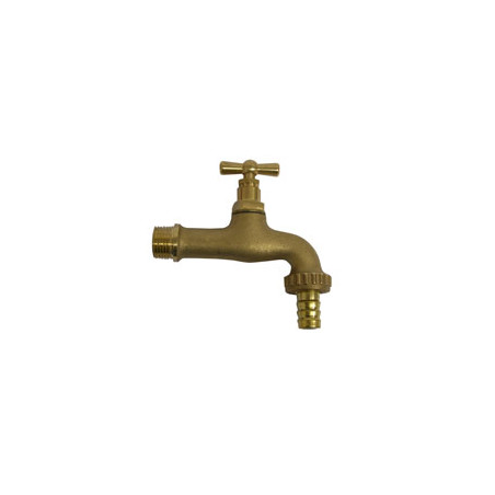 Rubinetto ottone sabbiato vite 1/2" portagomma 3/4" [rastelli