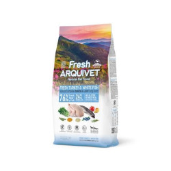 Cibo per cani arquivet fresh senior & light turkey and fish 10