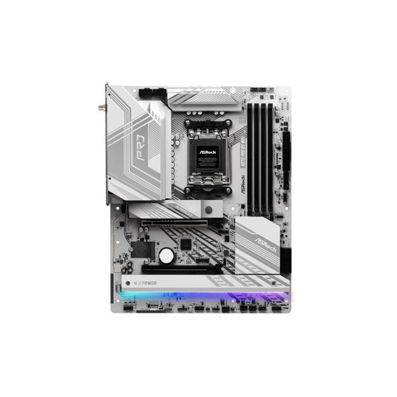 Scheda madre asrock x870 pro rs am5 atx 4xddr5 bianco [x870 pro rs