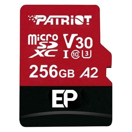 Scheda di memoria 256gb microsdxc patriot memory ep a2 v30 u3 class