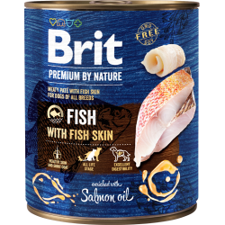 Mangime umido brit premium by nature pesce con pelle di pesce per