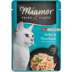 Cibo umido per gatti miamor fine filets pollo con tonno in salsa