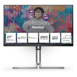 Monitor led 27'' aoc q27u3cv quad hd 2560x1440/4ms/classe