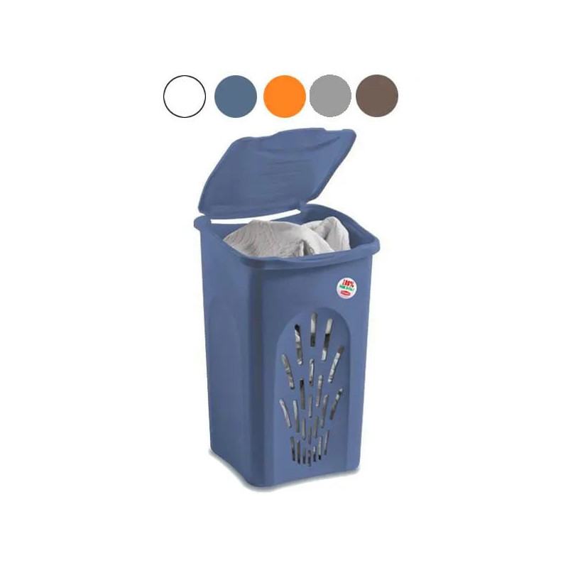 Portabiancheria stefanplast primavera traforato grigio 50 l [70111]
