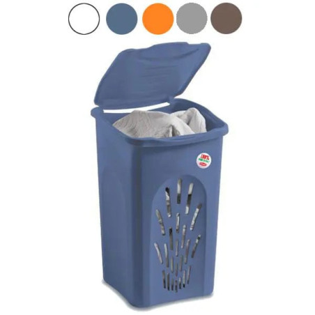 Portabiancheria stefanplast primavera traforato grigio 50 l [70111]