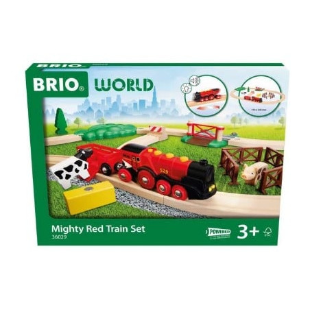 Giocattolo ravensburger brio set treno fattoria lola rosso multicolore