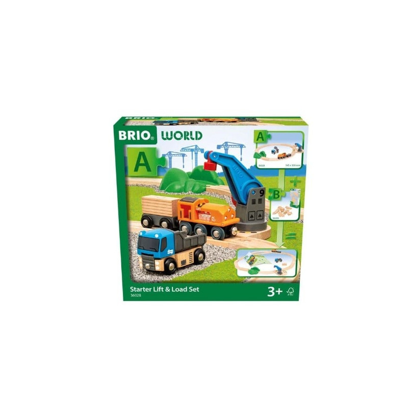 Giocattolo ravensburger brio set iniziale treno merci con gru a multicolore