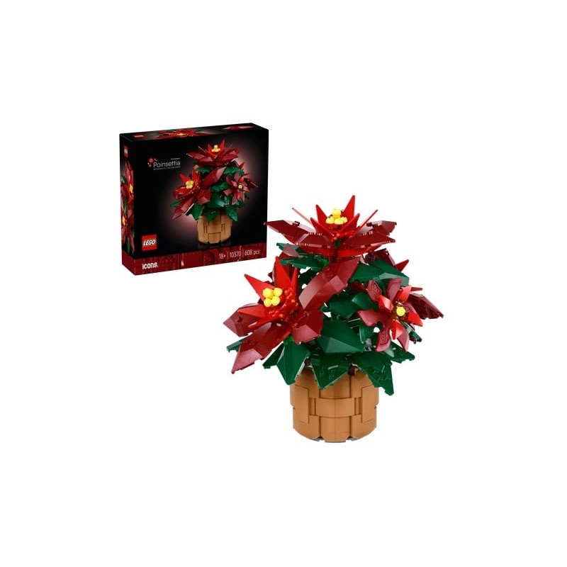 Gioco da costruzione lego icons poinsettia multicolore 608pz [10370]