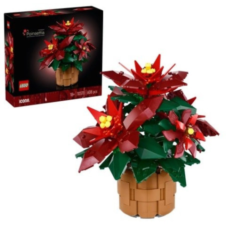 Gioco da costruzione lego icons poinsettia multicolore 608pz [10370]