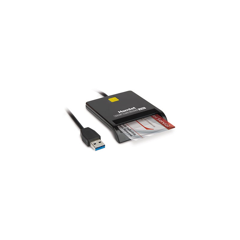 Lettore smart card hamlet usb-a 3.0 per firma digitale [huscr-a30]