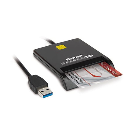 Lettore smart card hamlet usb-a 3.0 per firma digitale [huscr-a30]