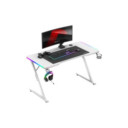 Scrivania gaming huzaro hero 2.5 bianco rgb [hz-hero 2.5 white