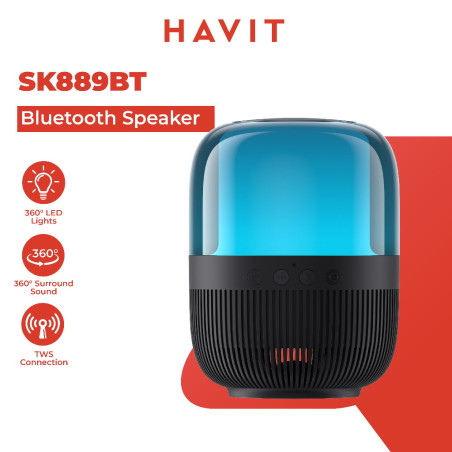 Altoparlante havit sk889bt - bluetooth rgb wireless nero [sk889bt]