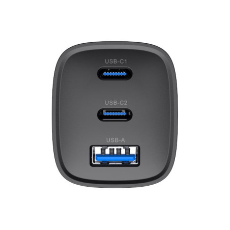 Alimentatore da rete havit uc20 - gan 65 w tre porte nero [uc20