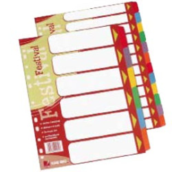 Divisori rexel 6 tasti colorati in cartoncino a4 festival [1600226]