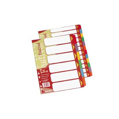 Divisori rexel 6 tasti colorati in cartoncino a4 festival [1600226]
