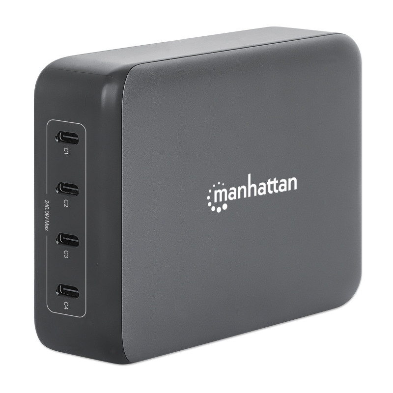 Alimentatore da rete manhattan usb-c power delivery 4 porte gan