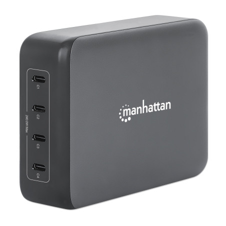 Alimentatore da rete manhattan usb-c power delivery 4 porte gan