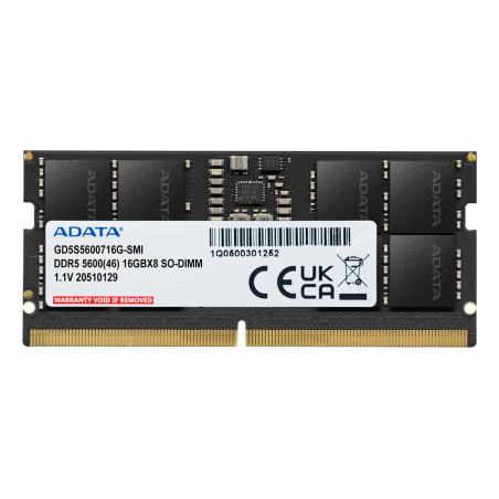 Ram so-dimm ddr5 16gb adata ddr5-5600 (1x 16 gb) (gd5s5600716g-smi,