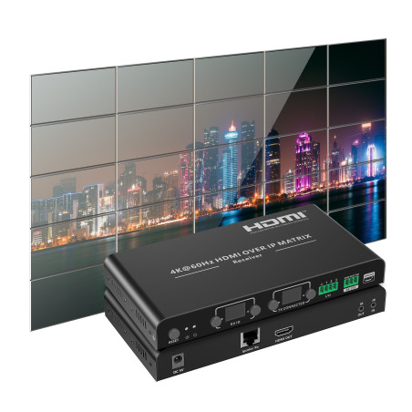 Ricevitore per matrix extender hdmi over ip 4k su cavo cat.6 fino
