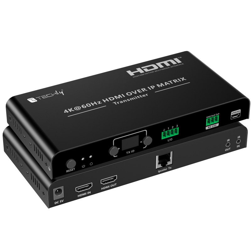 Trasmettitore per matrix extender hdmi over ip 4k su cavo cat.6 fino