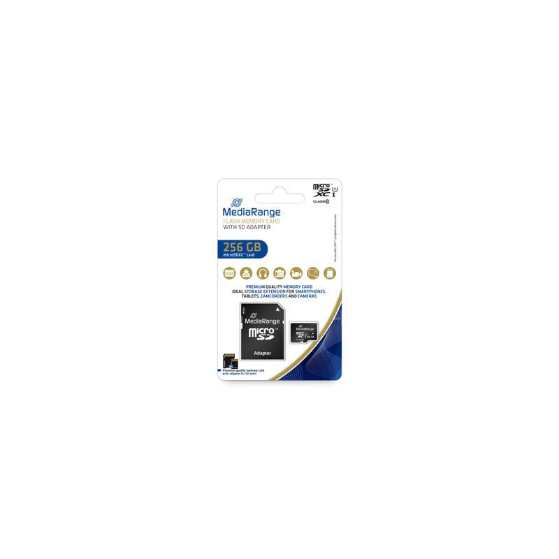 256gb scheda microsdxc mediarange classe 10 [mr946]