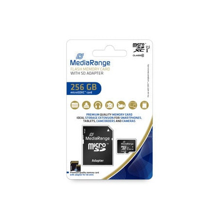 256gb scheda microsdxc mediarange classe 10 [mr946]