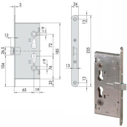 Serratura infilare tagliafuoco cisa q9 43014-65-0 cisa [43014.65.0]