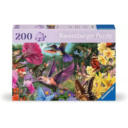 Puzzle ravensburger - kolibris und schmetterlinge (200 pezzi)