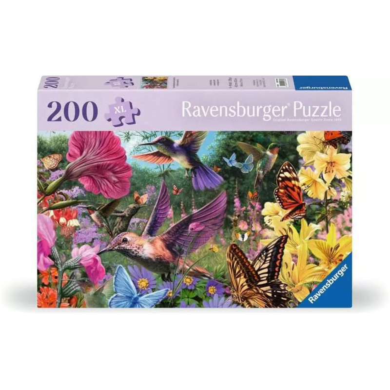 Puzzle ravensburger - kolibris und schmetterlinge (200 pezzi)