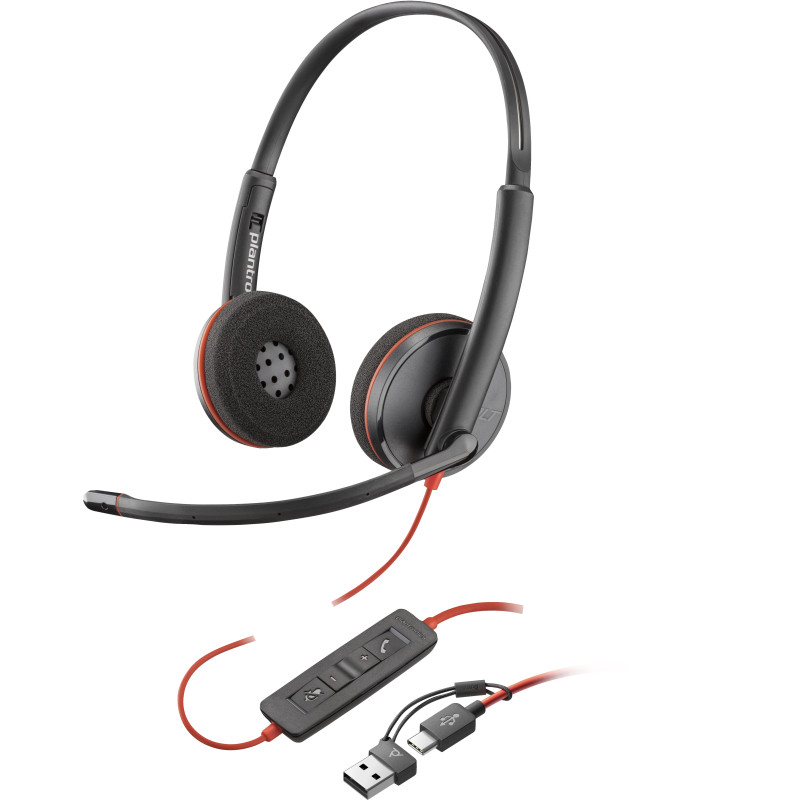 Cuffie poly blackwire 3220 stereo, usb-c [93s87aa]