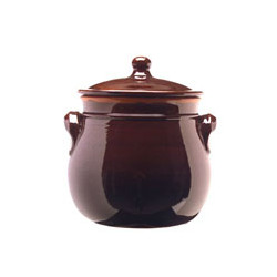 Pentola terracotta coli' con coperchio bruna cm.16 [coli]